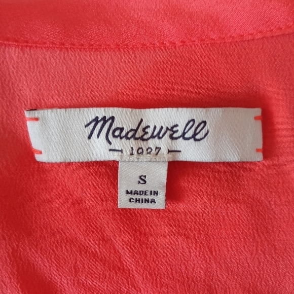 Madewell Cargo Sleeveless 100% Silk Top Neon Orange Size Small - Picture 8 of 10